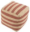 MAS01-MASON/POUF Clearance 16 Inch Beige and Red Pouf - Mason