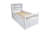 Classic White 4 Piece Twin Storage Bedroom Set - Bayfront-3