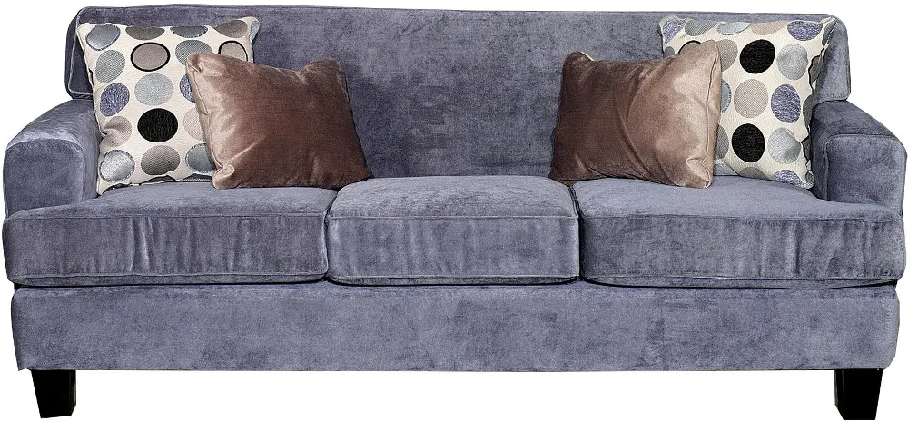 Uptown 86 Inch Slate Blue Upholstered Sofa-1