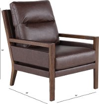 Walnut Brown Performance Fabric Accent Chair - Zoe