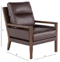 Zoe Walnut Brown Fabric Accent Chair