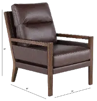 Zoe Walnut Brown Fabric Accent Chair
