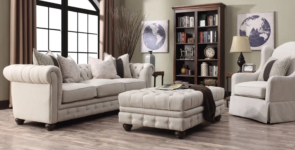Alston 98 Inch Linen Upholstered Sofa-1