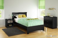 3870189 Contemporary Black Twin Bed - Libra