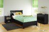 3870189 Pure Black Twin Bed Set- Libra