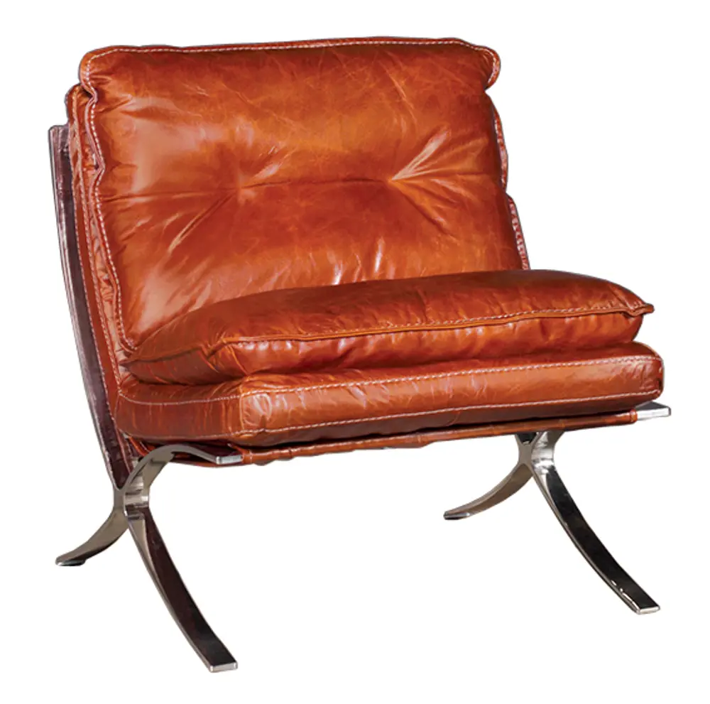 Chestnut Brown Leather Chair-1