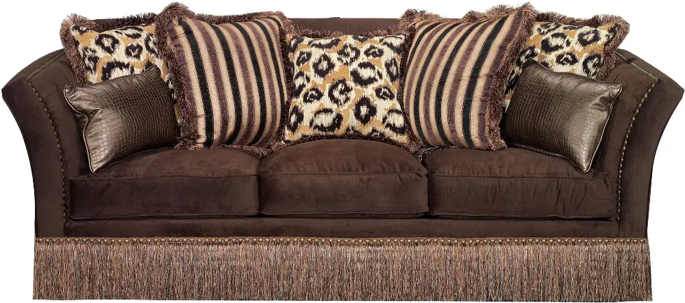 Rosselyn 94 Inch Brown Upholstered Sofa-1