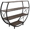 Reclaimed Wood and Metal 4 Shelf Circle Bookcase