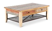 Pine Two Tone Wood Coffee Table - Tanmeron-2