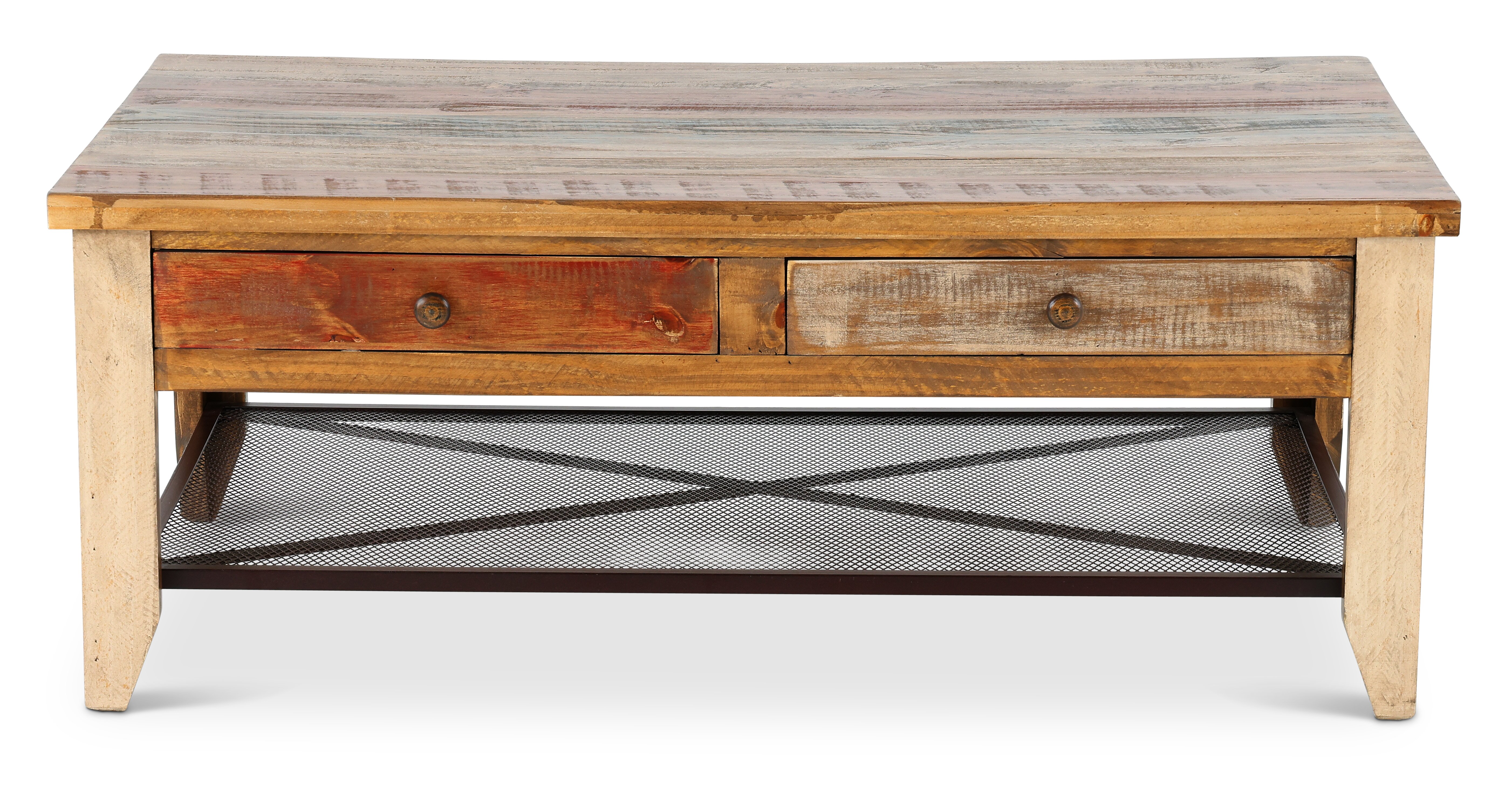 Tanmeron Pine Two Tone Wood Coffee Table-1