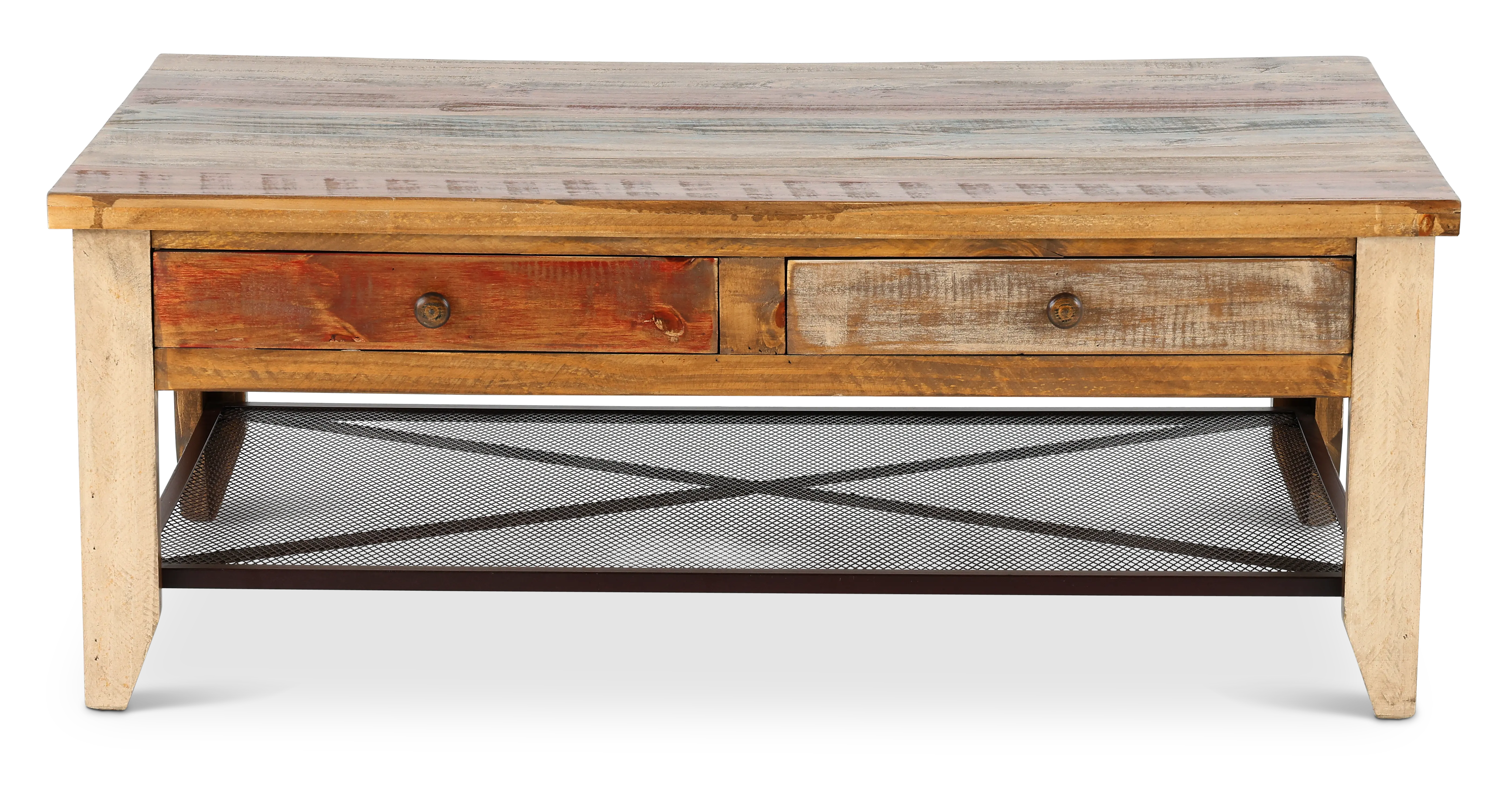 Tanmeron Pine Two Tone Wood Coffee Table-1