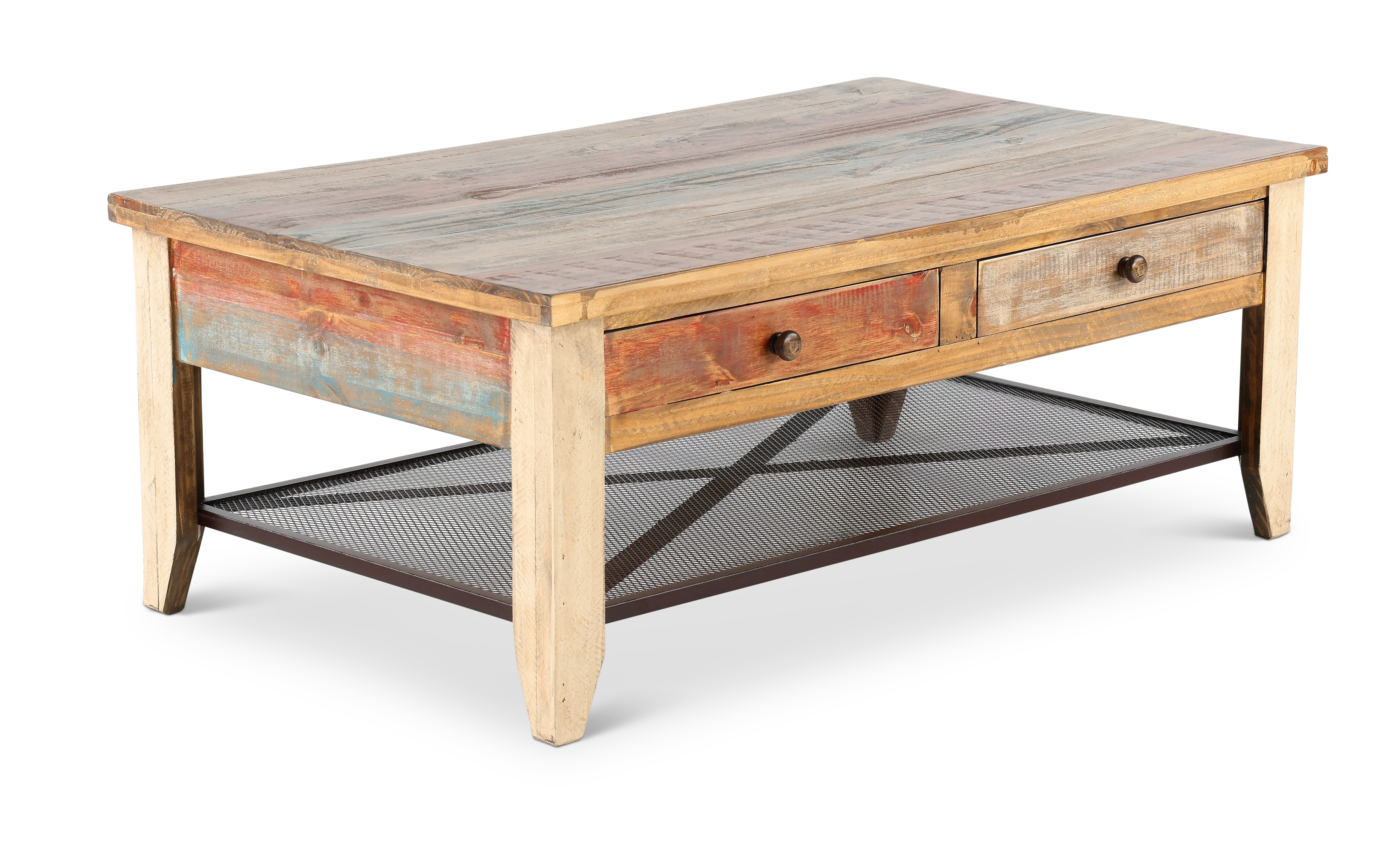 Tanmeron Pine Two Tone Wood Coffee Table-2