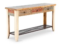 Pine Two Tone Brown Sofa Table - Tanmeron-2