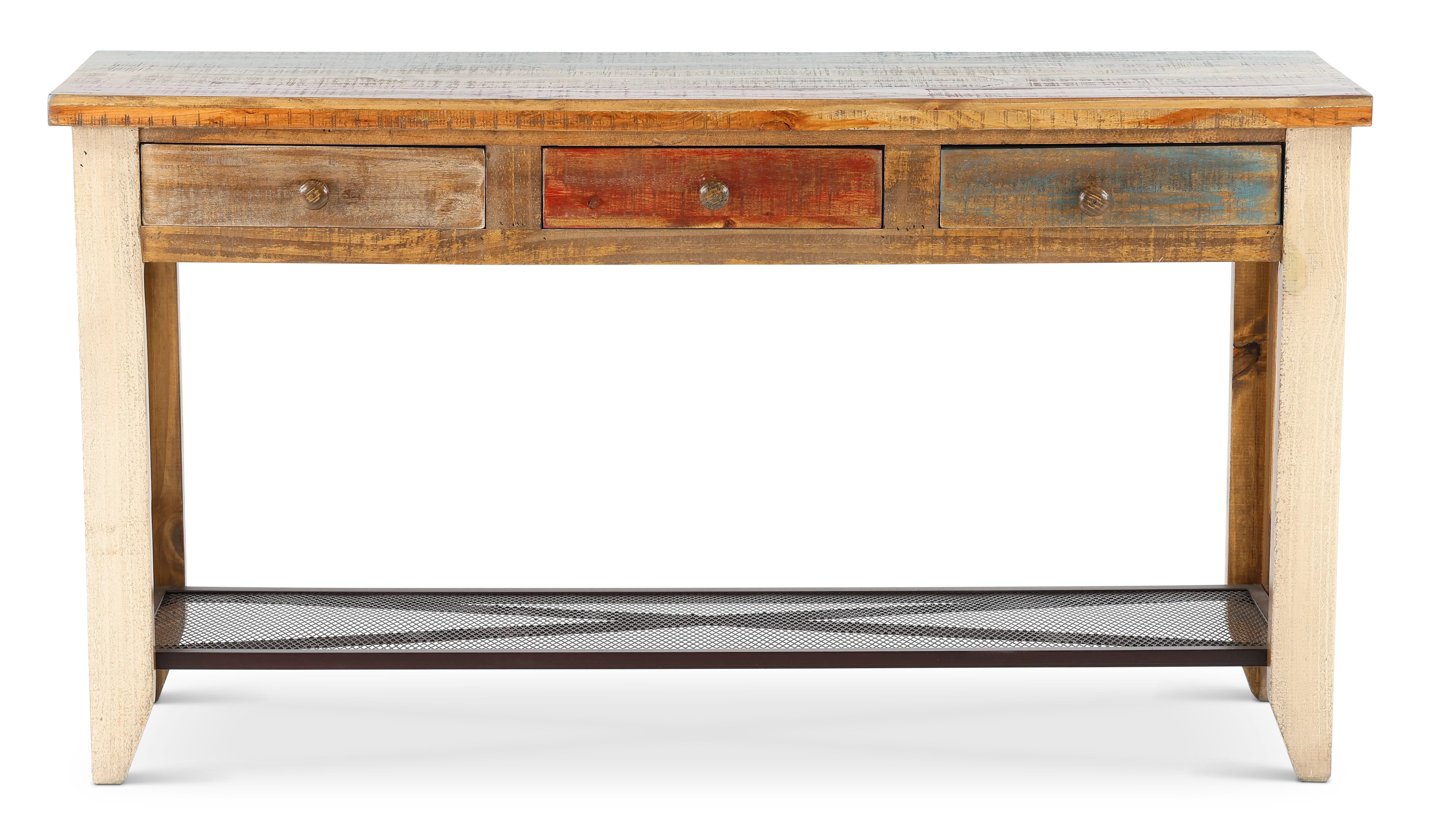 Tanmeron Pine Two Tone Brown Console Table-1