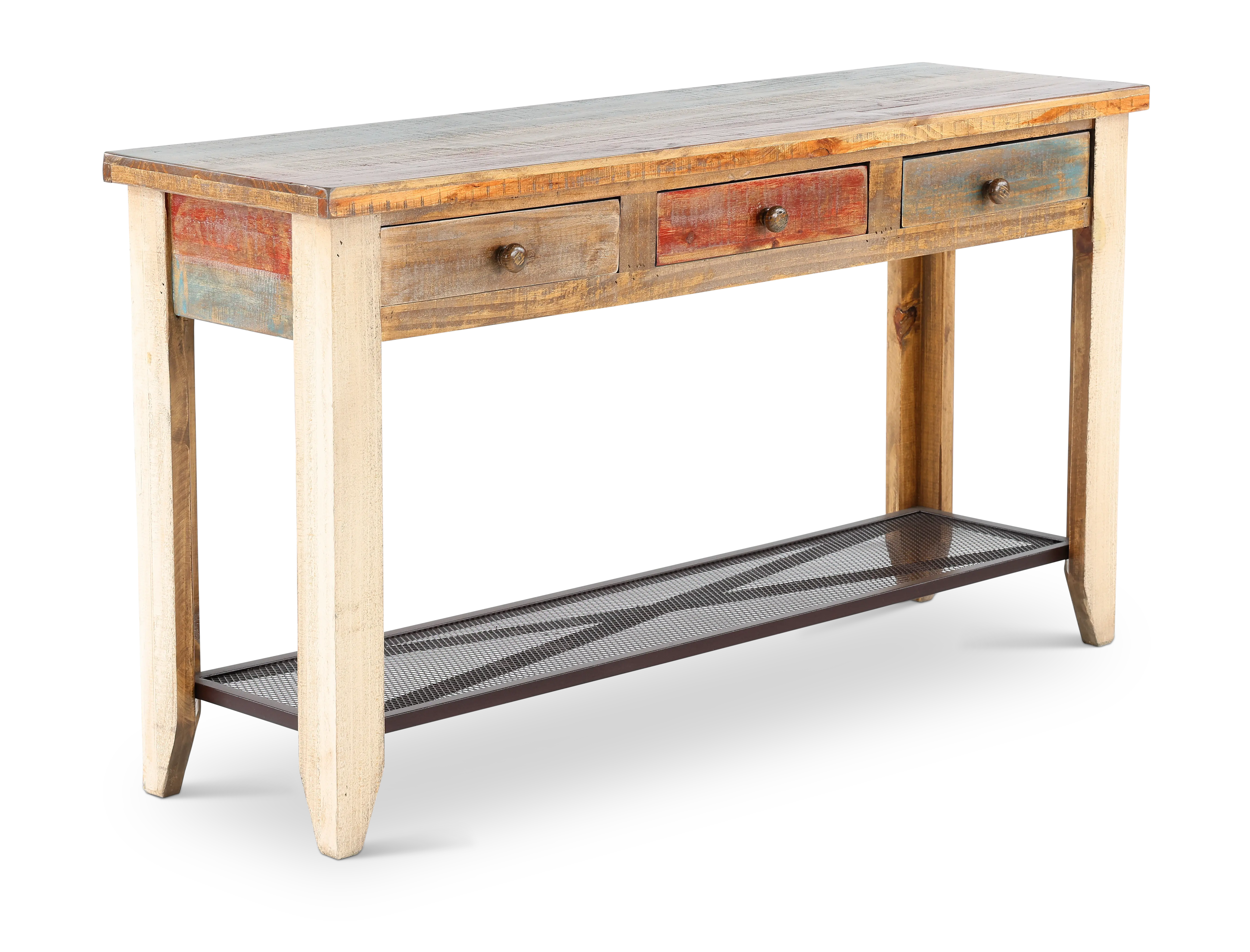 Tanmeron Pine Two Tone Brown Console Table-2