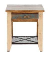 Pine Two Tone Brown End Table - Tanmeron