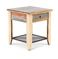 Pine Two Tone Brown End Table - Tanmeron-2