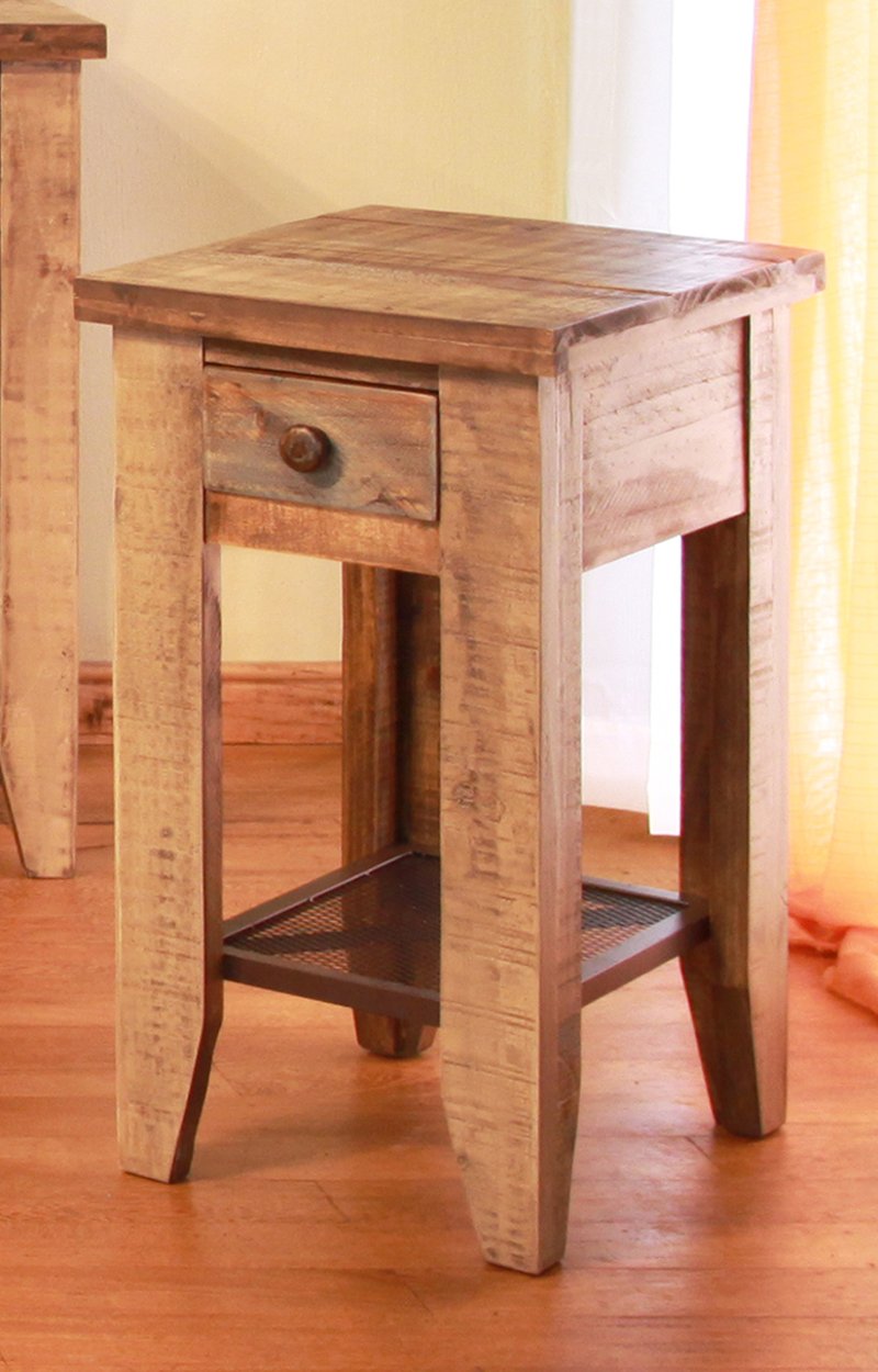 Pine Two Tone Rustic End Table Tanmeron Rc Willey Furniture Pine Two Tone Rustic End Table Tanmeron