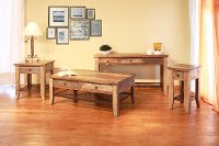 Pine Two Tone Rustic End Table - Tanmeron-2