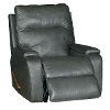 Charcoal Gray Leather Manual Rocker Recliner - Runway -2