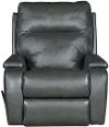 Charcoal Gray Leather Manual Rocker Recliner - Runway