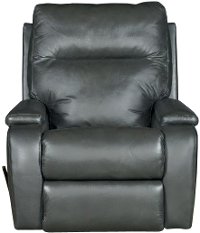 Charcoal Gray Leather Manual Rocker Recliner - Runway