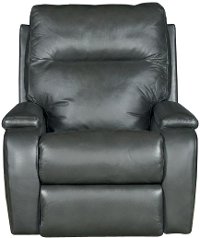 Charcoal Gray Leather Power Rocker Recliner - Runway