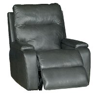 Charcoal Gray Leather Power Rocker Recliner - Runway-2