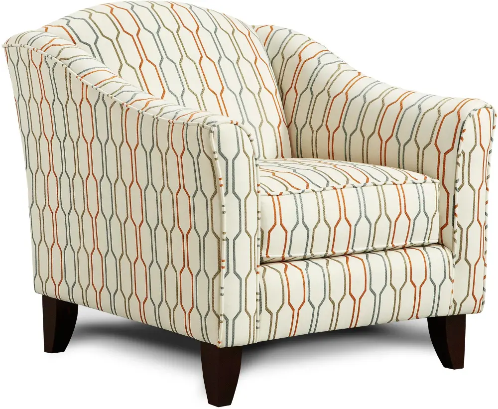 Tangerine 35 Inch Pattern Upholstered Accent Chair-1