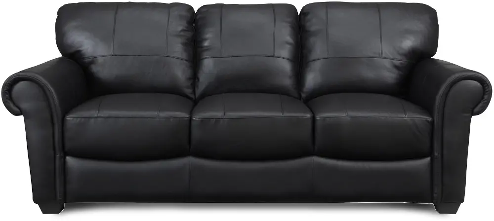 Campbell 82 Inch Black Leather Sofa-1