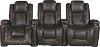 Brown Leather-Match 3-Piece Power Home Theater Seating - Downtown