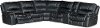 Black 6 Piece Reclining Sectional Sofa - Wayne