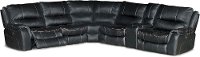 Black 6 Piece Reclining Sectional Sofa - Wayne