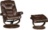 Dark Brown Swivel Recliner & Ottoman