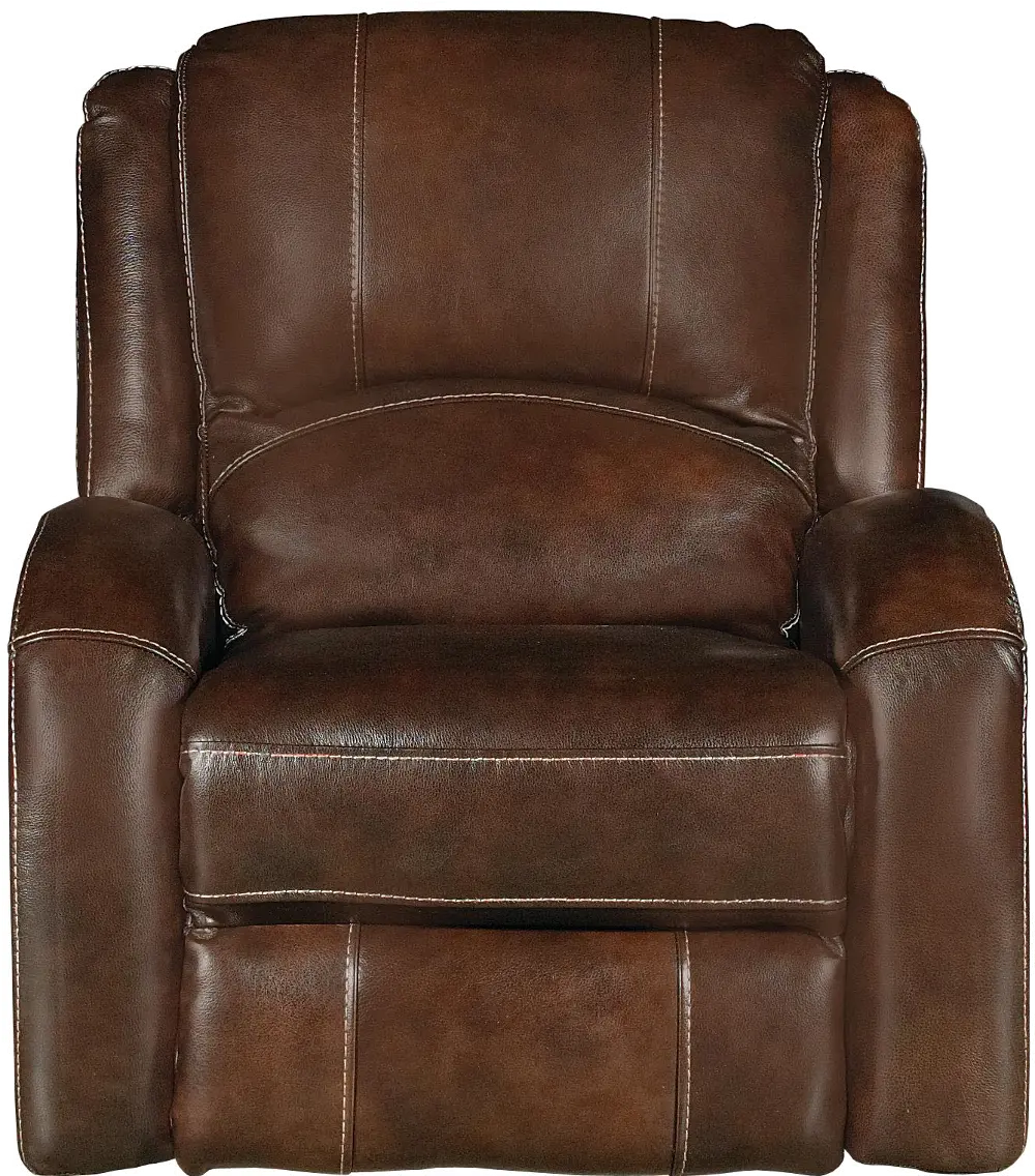 Brown Leather-Match Layflat Power Recliner-1