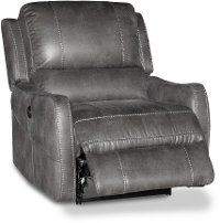 Gray Lay-Flat Power Recliner