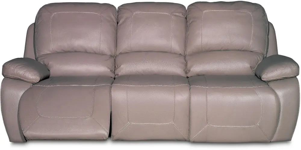 91 Inch Slate Leather-Match Layflat Reclining Sofa-1
