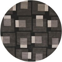 8' Round Contemporary Charcoal Gray Area Rug - Bense
