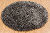 8' Round Black and Cream Area Rug - Iris