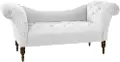 6006ESPVLVWHT Silvia Traditional Velvet White Tufted Lounge Chaise