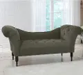 6006ESPVLVPWT Edith Pewter Velvet Tufted Lounge Chaise- Skyline Furniture