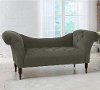 6006ESPVLVPWT Velvet Pewter Tufted Chaise Lounge
