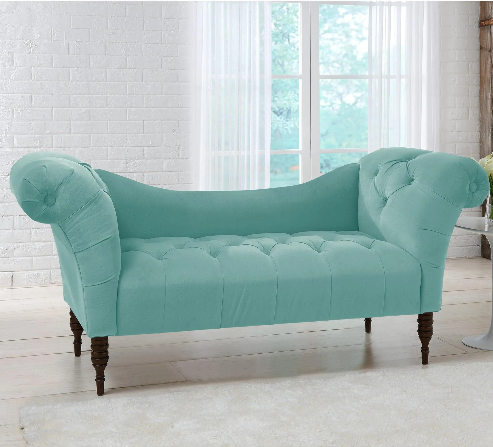 6006ESPVLVCRB Silvia Velvet Caribbean Purple Tufted Lounge Chaise-1