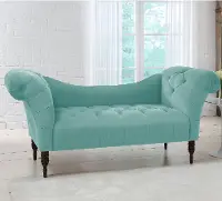 6006ESPVLVCRB Silvia Velvet Caribbean Purple Tufted Lounge Chaise