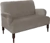9506ESPRGLSMK Clara Regal Velvet Smoke Settee- Skyline Furniture