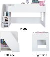 3880087 White Twin Loft Bed with Stairs/ Storage - Mobby -5