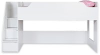 3880087 White Twin Loft Bed with Stairs/ Storage - Mobby -4