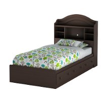 3519B1 Espresso Twin Bookcase Headboard - Savannah-2