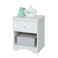3550062 Pure White 1-Drawer Nightstand - Crystal -2