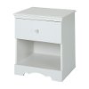 3550062 Pure White 1-Drawer Nightstand - Crystal -3